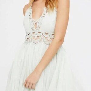 FREE PEOPLE LLEKTRA LACE MINI MINT GREEN  DRESS LARGE